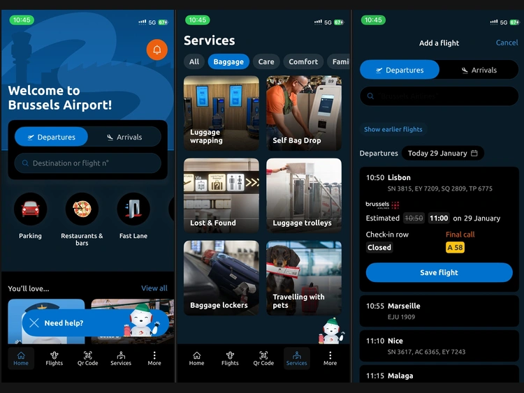 Brussels Airport App Illustration